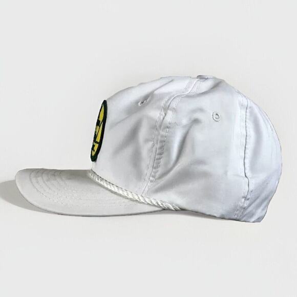 Vintage BASIN INC. PETROLEUM SERVICES White Snapback Corded Logo Patch Hat - Picture 2 of 7